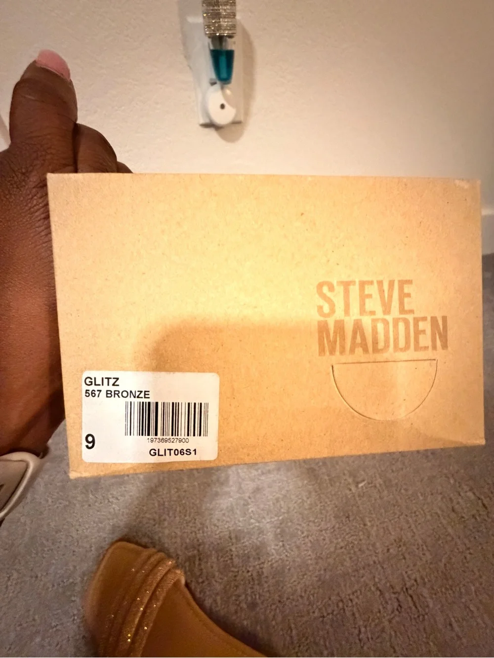 Steve Madden Metallic Gold Beaded Slide Sandals - Women's